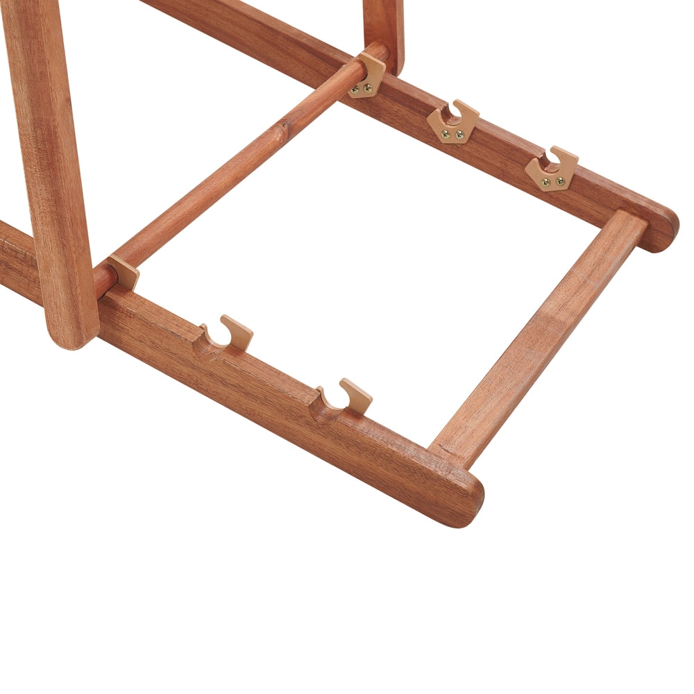Set di 2 sedie a sdraio da giardino con struttura in legno di acacia scuro amaca in tessuto sedile reclinabile pieghevole Tele di Sostituzione