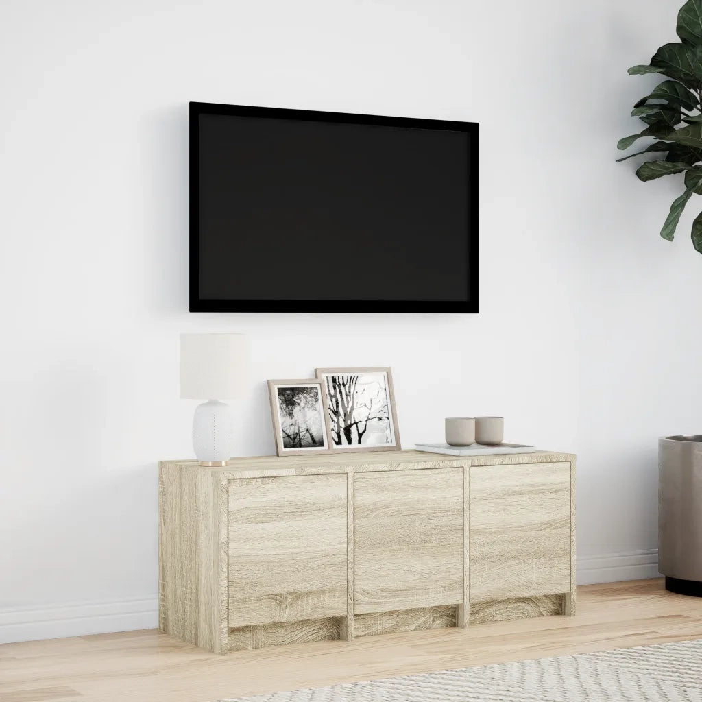 Mobile TV | Armadietto TV | Mobile Porta TV con LED Rovere Sonoma 97x34x40 cm in Truciolato