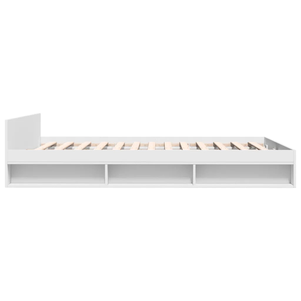 Giroletto con Cassetti Bianco 135x190 cm in Legno Multistrato
