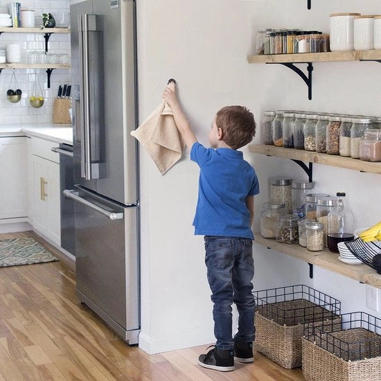 Set di 4 asciugamani appesi in acciaio inox per bagno, cucina e casa, theedoekhouder, maniglia per asciugamani, rotonda, cromato, adesivo senza perforazione (grigio scuro)