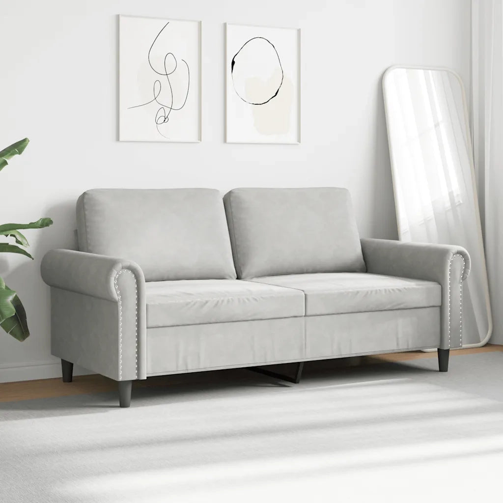 Divano a 2 Posti Grigio Chiaro 140 cm in Velluto 359529