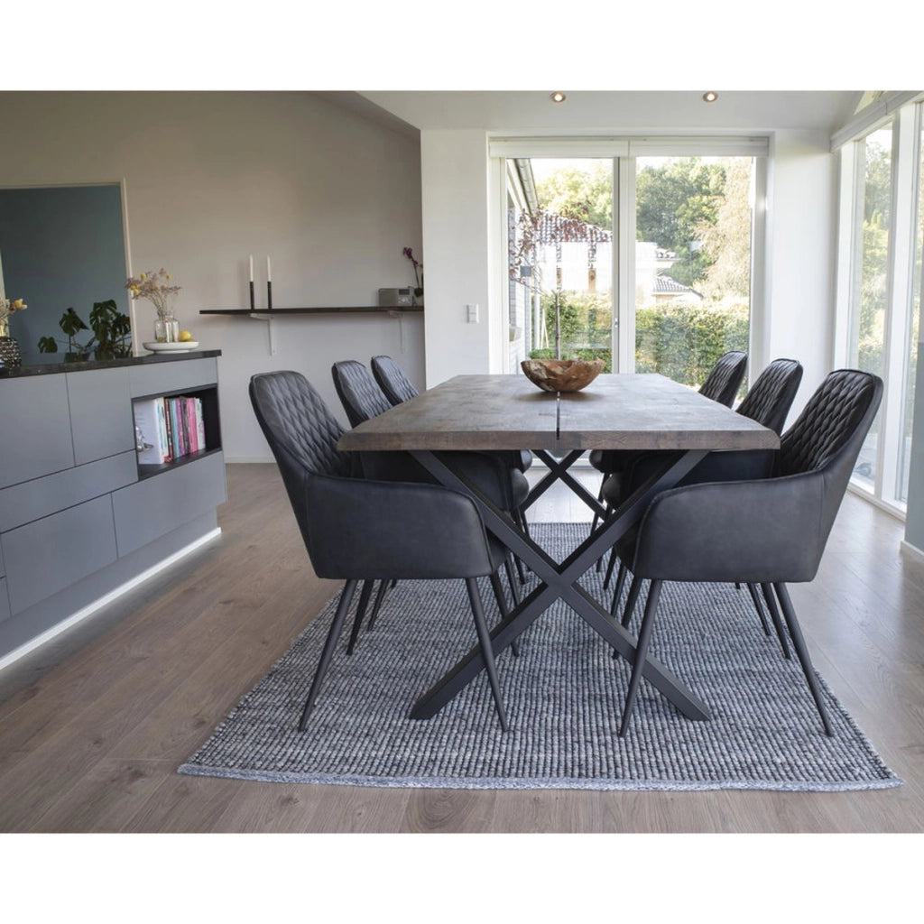 Set di 2 Sedie Harbo 4, Nero, Similpelle, 65x57x87 cm