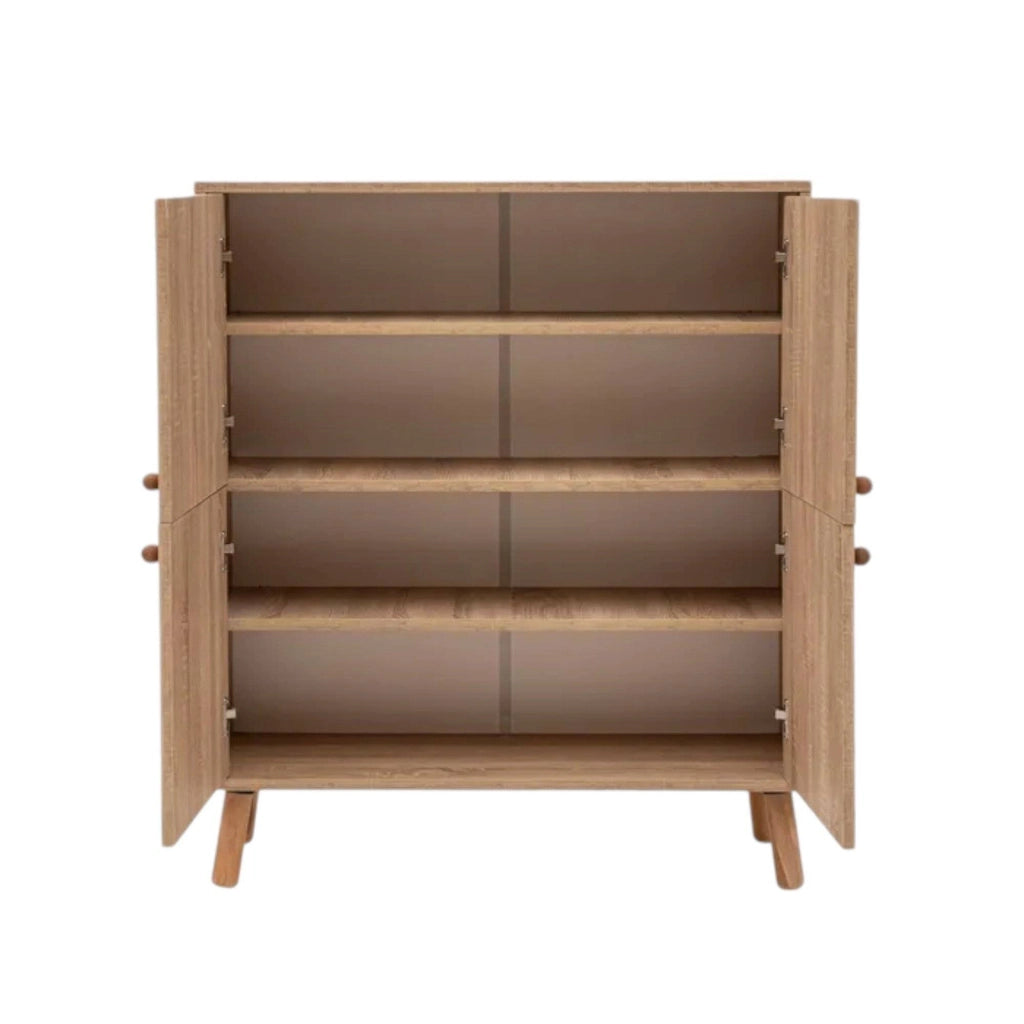 Credenza Agyemang, Buffet da soggiorno, Madia da salotto, Dispensa da cucina, 95x36h111 cm, Multicolore