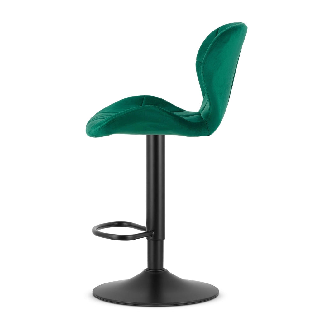 Sgabello in velluto VALORA WEST - Verde, facile da montare, uso versatile x 2