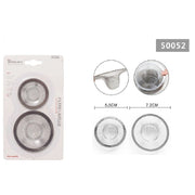 Trade Shop - Set 2 Pz Filtro Filtri Per Lavello ø 7.2/5,5cm Per Cucina Bagno In Acciaio 50052 -