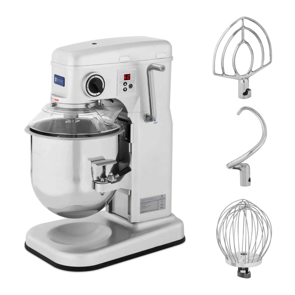 Impastatrice planetaria a spirale professionale per pizza e panificazione (650 watt 10 litri capacità: 5,5 kg) 14_0004828