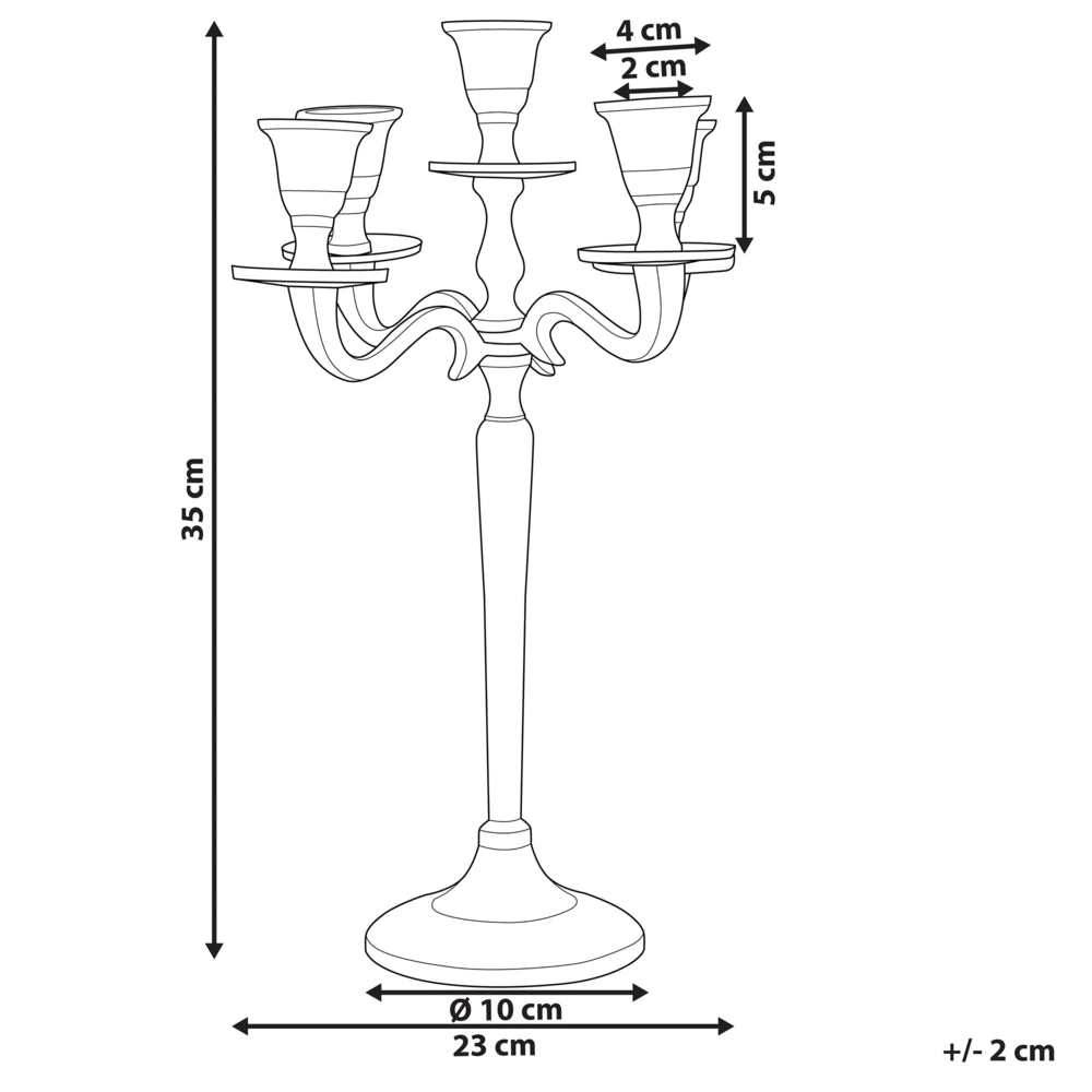 Candelabro Argento Metallo 5 Candele Tradizionale Vintage Fatto A Mano Sala Da Pranzo Camera Da Letto