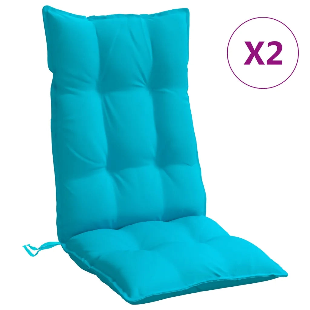 Cuscini per Sedia Schienale Alto 2pz Turchese in Tessuto Oxfordcod mxl 114669