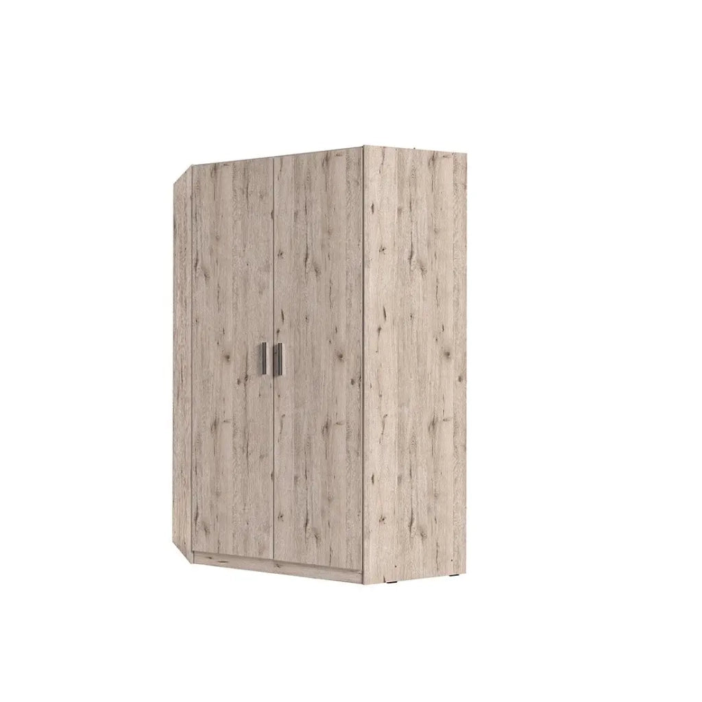 Armadio ad angolo 2 porte FLEX – Rovere wellington & grigio grafite