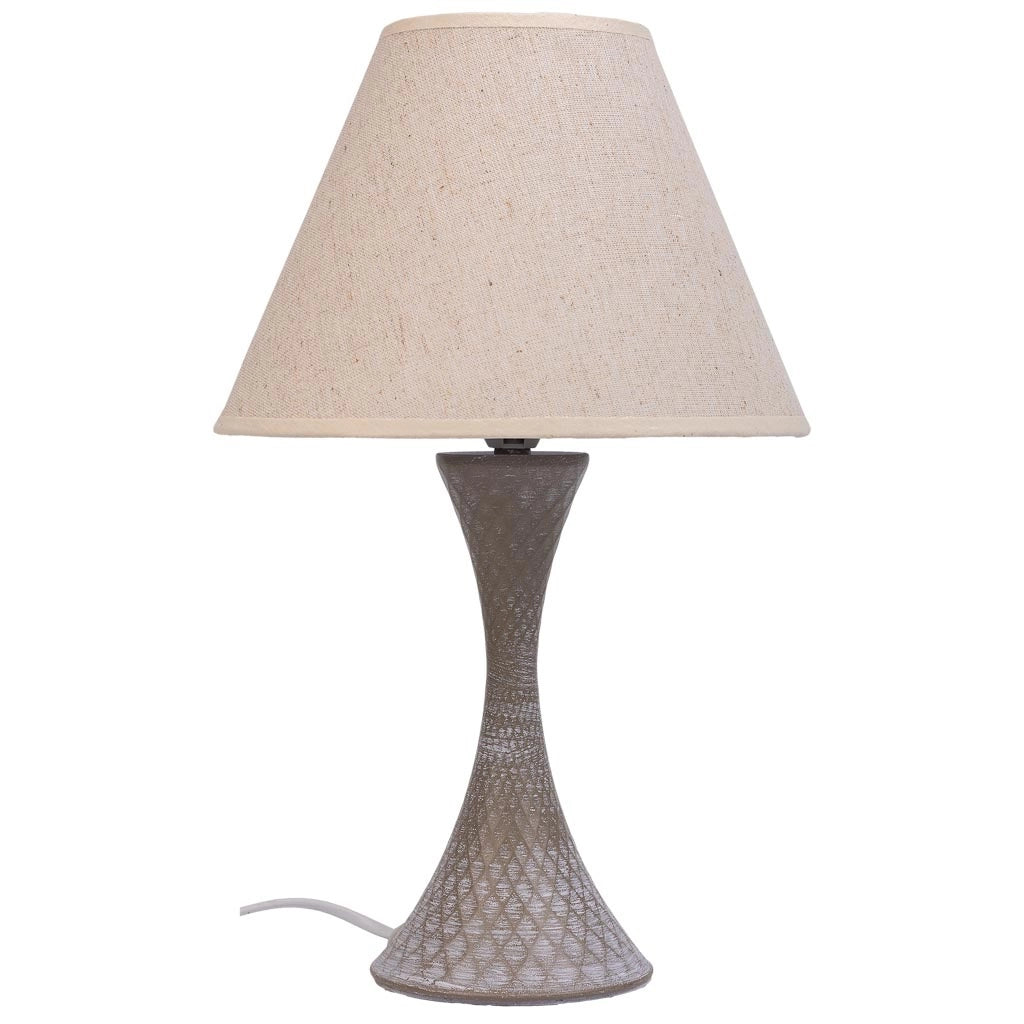 Lampada da tavolo in metallo grigio 23x23x38h