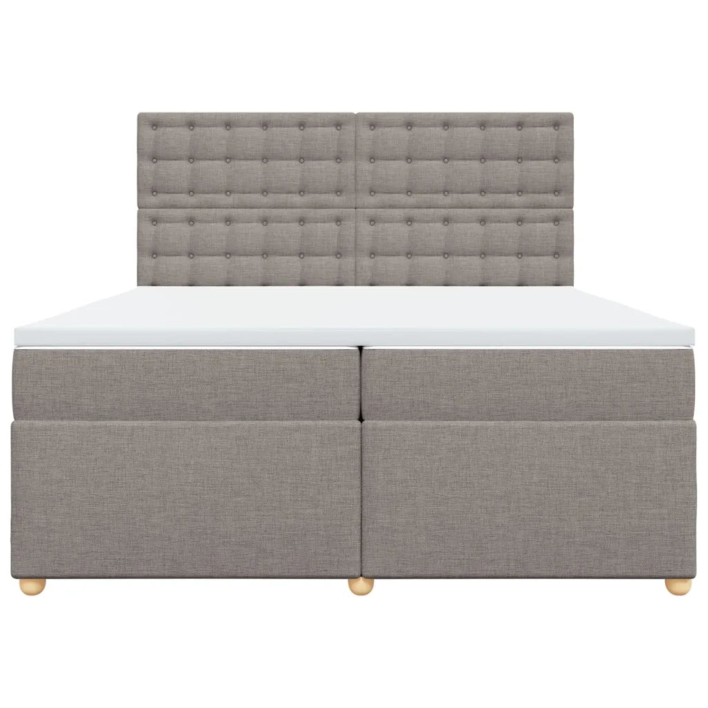Giroletto a Molle con Materasso Tortora 200x200 cm in Tessuto