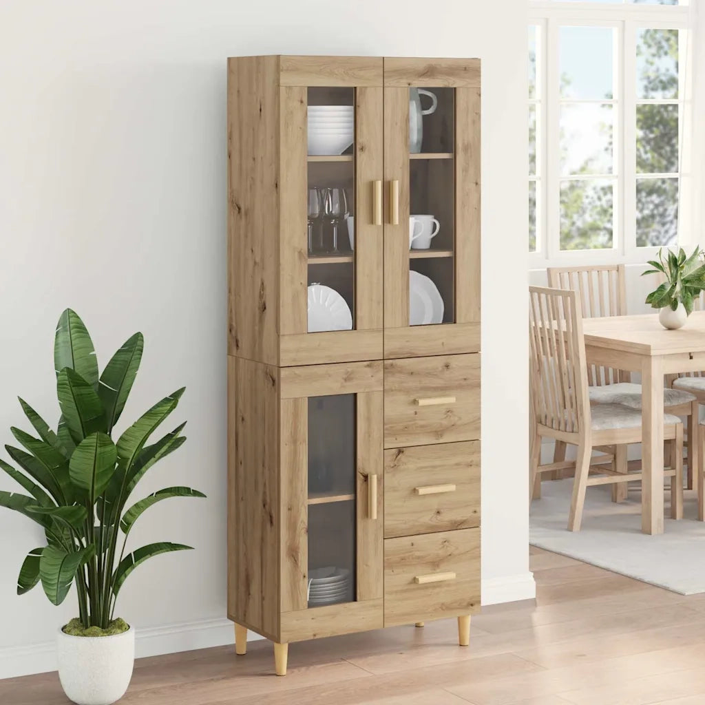 Credenza | Madia | Buffet da pranzo | Armadio da pranzo con cassetto Rovere artigianale 69,5 x 34 x 180 cm