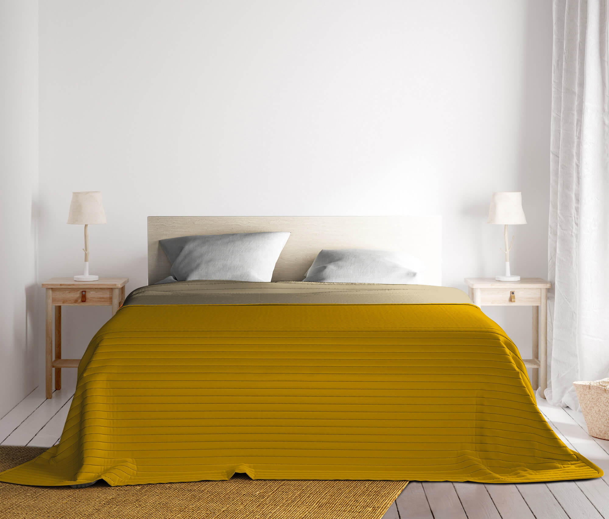 Trapuntino Doubleface Matrimoniale 100gr Senape/Crema