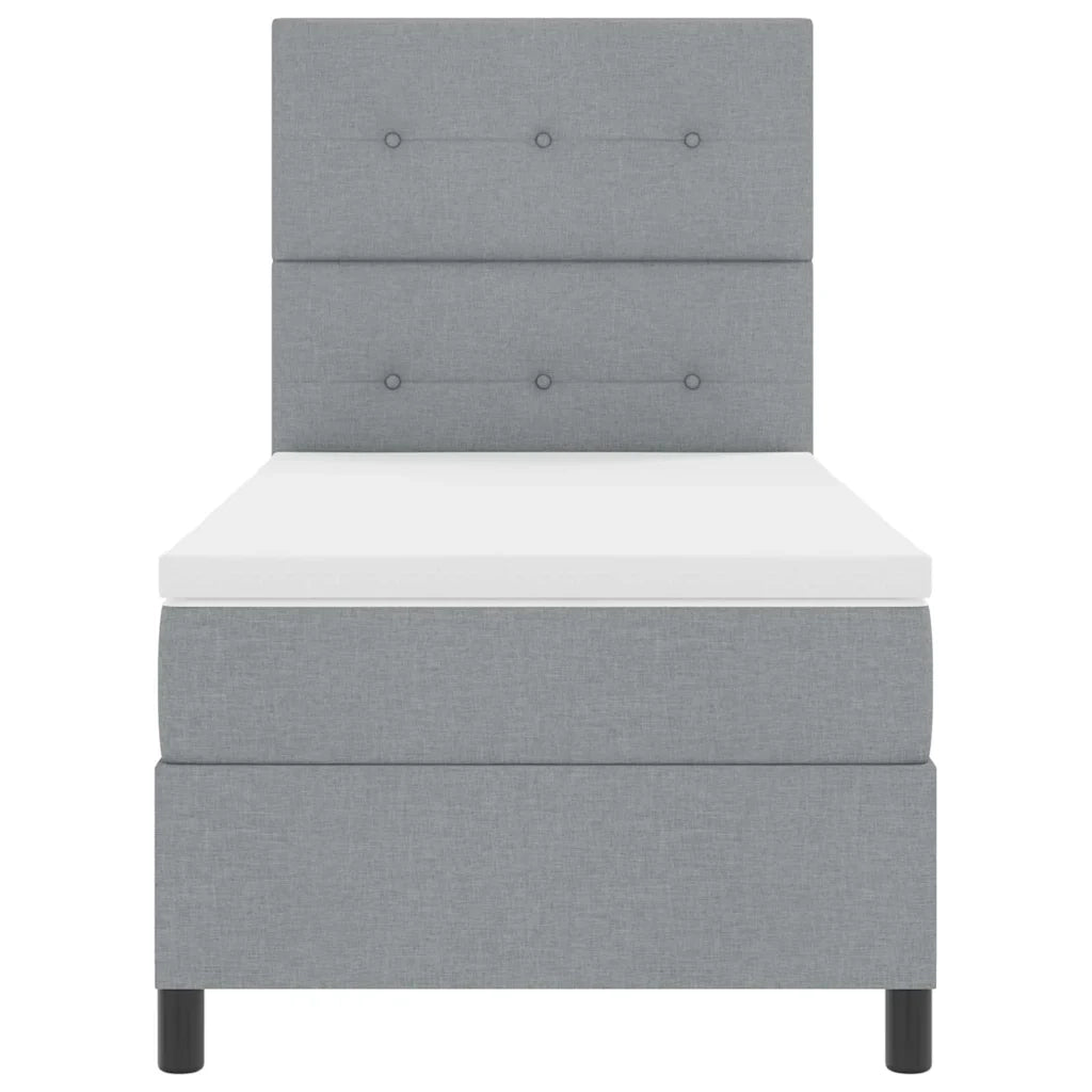 Letto a molle con materasso Grigio chiaro 100 x 200 cm Tessuto 3342844