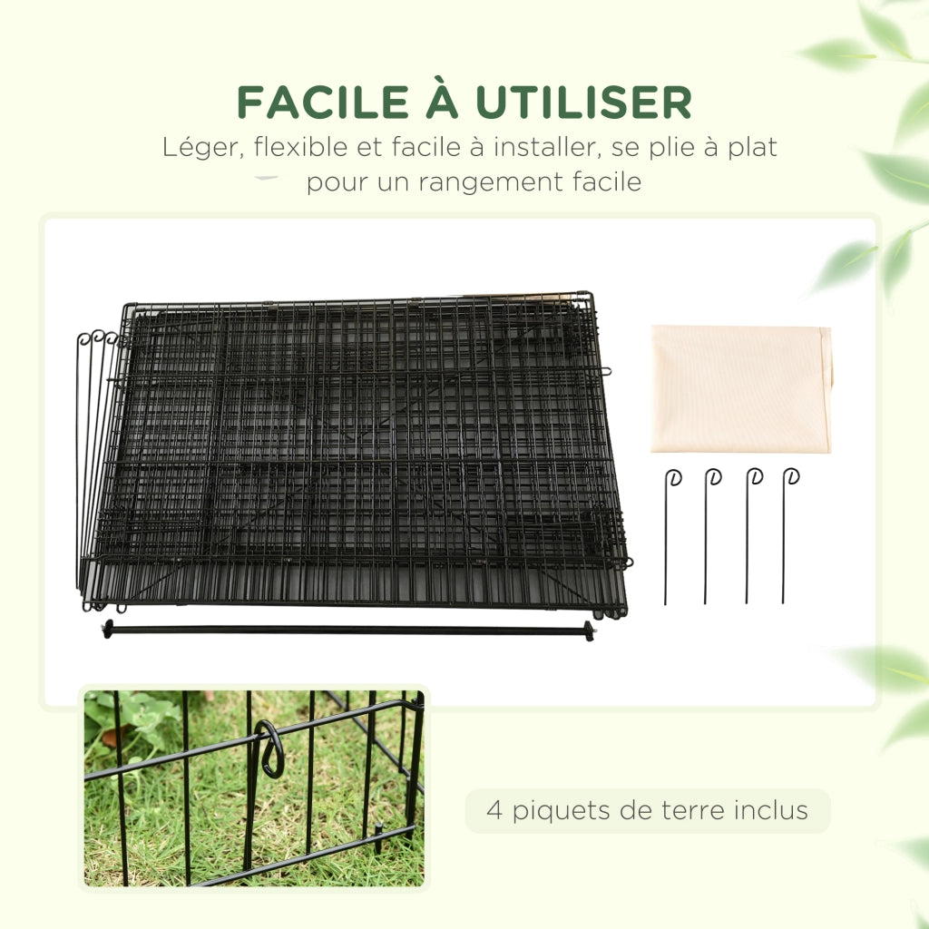 Recinzione per piccoli animali ¨C zephmum ¨C nero beige 220x103x103 cm