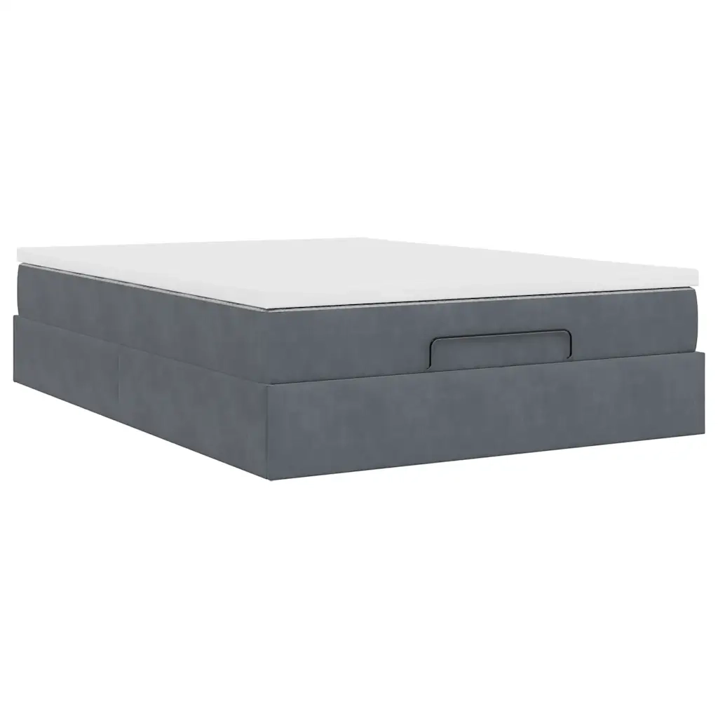 Struttura Letto Pouf con Materasso 140x190 cm Velluto 3311184