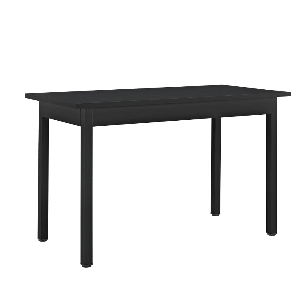 Tavolo da pranzo cucina 120 cm con 4 sedie imbottite nere 03_0003981