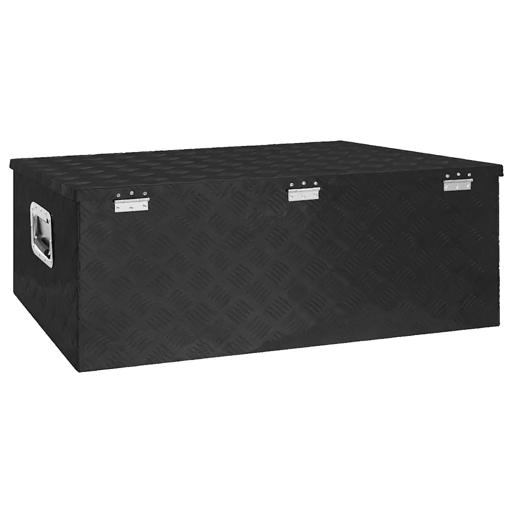Contenitore Portaoggetti Nero 100x55x37 cm in Alluminio cod mxl 13772