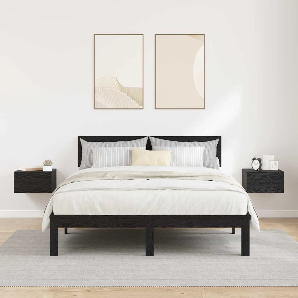 Armadio da Notte con cassetto 2 pcs Rovere nero 35 x 35 x 20 cm