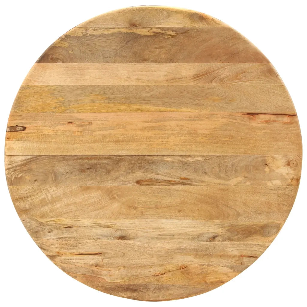 Tavolo da Pranzo Ã˜110x78cm in Legno Massello di Mango e Acciaio cod mxl 6539