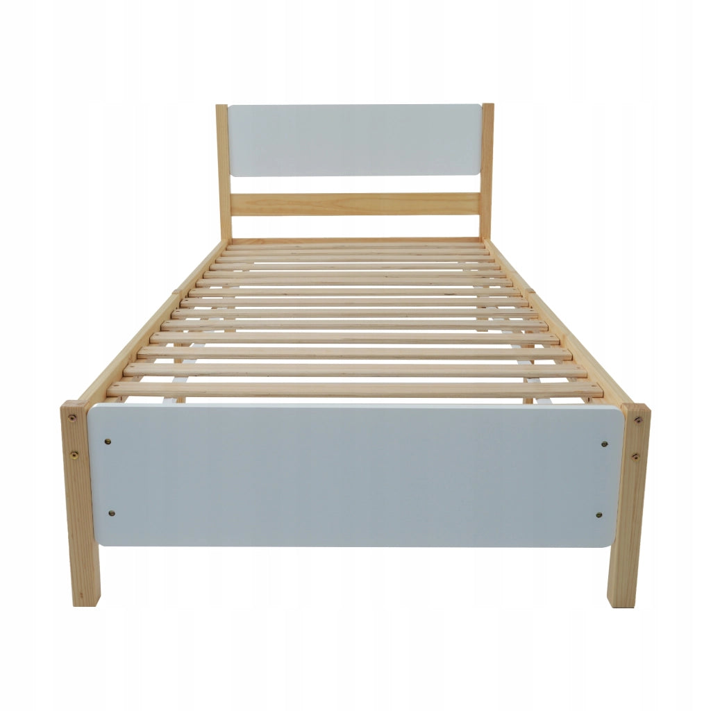 Letto in legno 90x200 - Xylo - Bianco naturale
