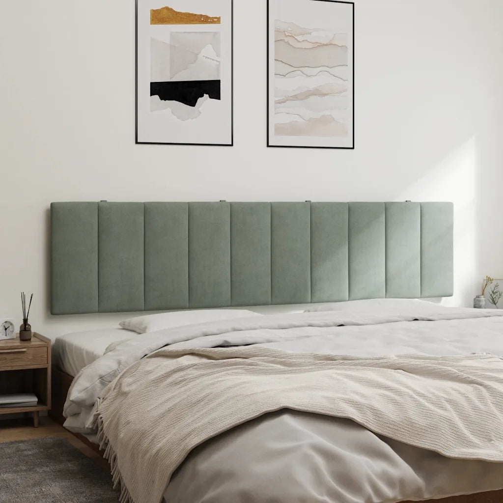 Coussin de tête de lit Hanko gris clair 200 cm velours