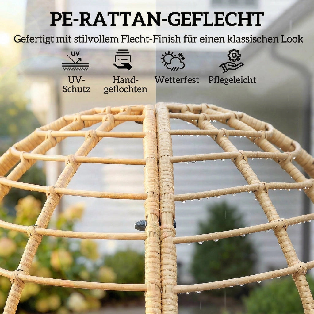 Poltrona da giardino in rattan con poggiapiedi e cuscini ¨C zephmum ¨C Beige