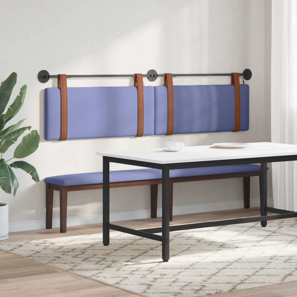 Testiera sospesa Con luce LED Blu jeans PU Antico