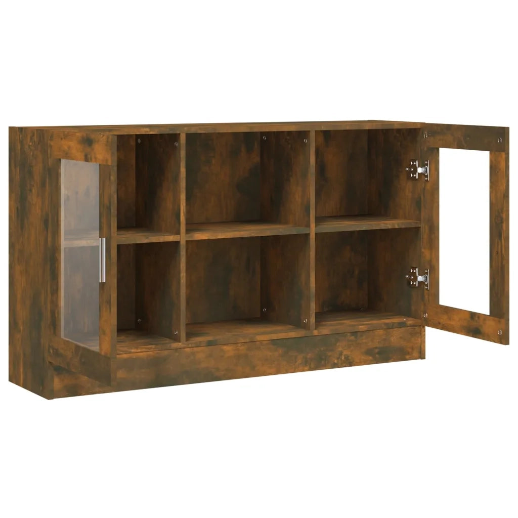 Mobile Vetrina Rovere Fumo 120x30,5x70 cm in Legno Multistrato 815627