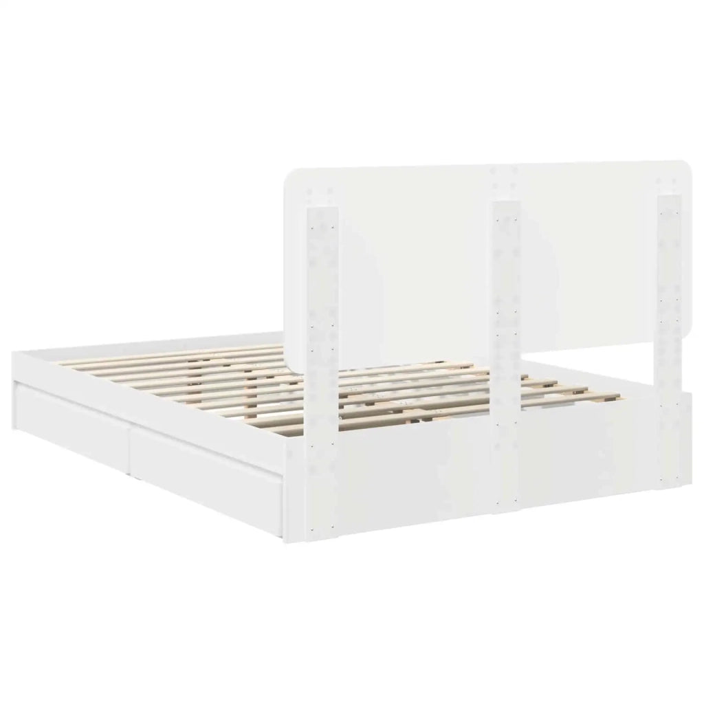 Letto con Contenitore Bianco 140 x 190 cm Legno multistrato