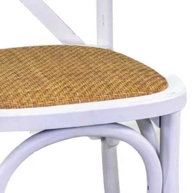 Sedia Impilabile 50x50xh88 cm in Legno Cross Bianco
