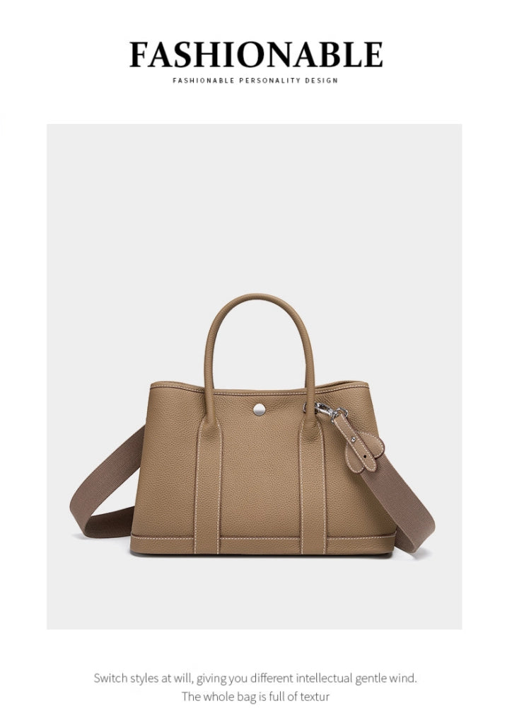 Borsa tote da donna in vera pelle, colore bronzo.