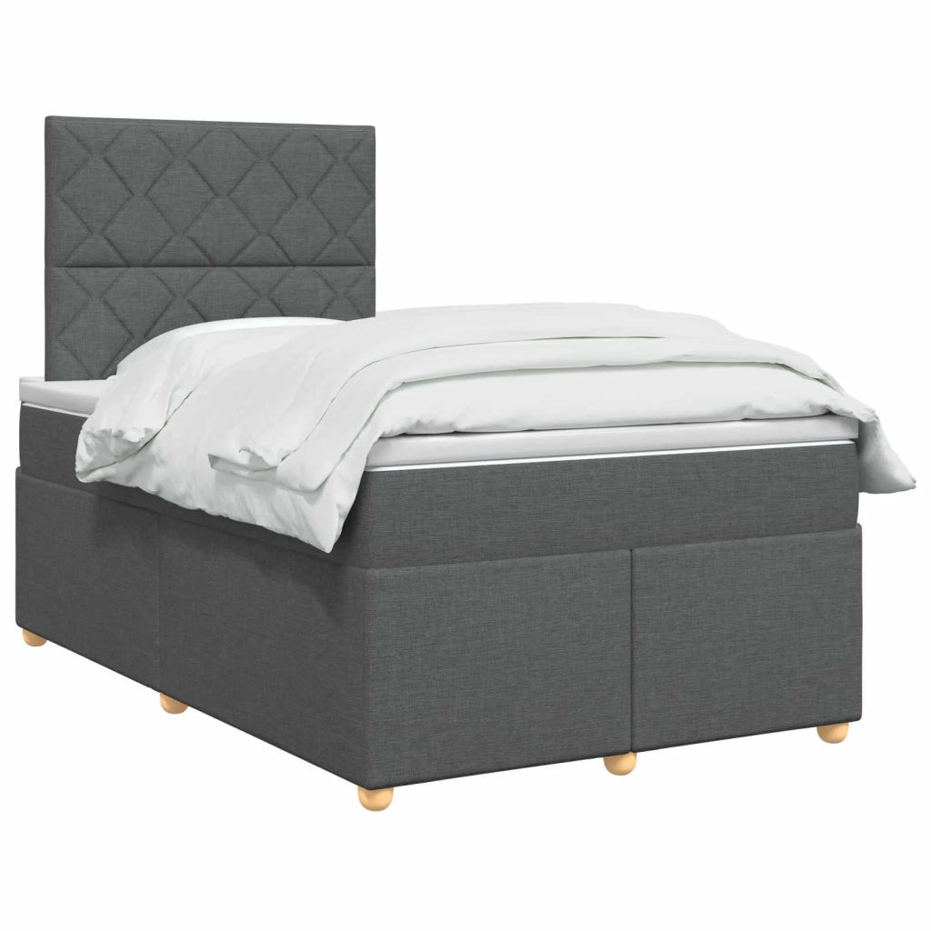 Letto box spring con materasso Grigio Scuro 120 x 200 cm 3453866