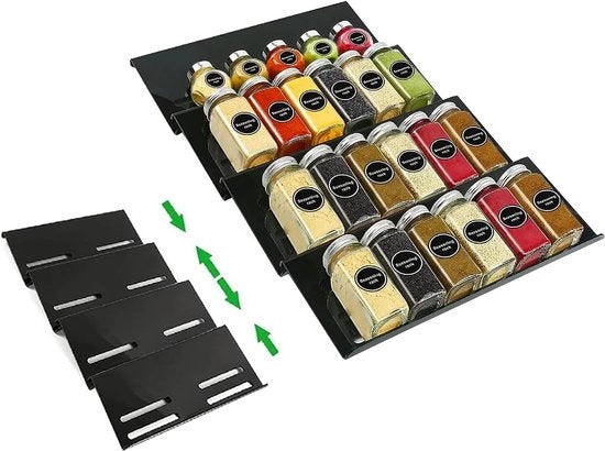 Kruidenrek estraibile - organizzatore di erbe - nero - acrilico - 30 a 60 cm