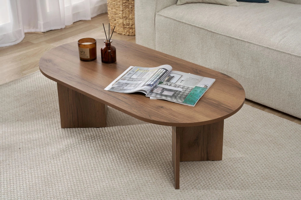 Tavolino da caffè in legno "Sabbia" - 60 x 119 x 40 cm - Noce
