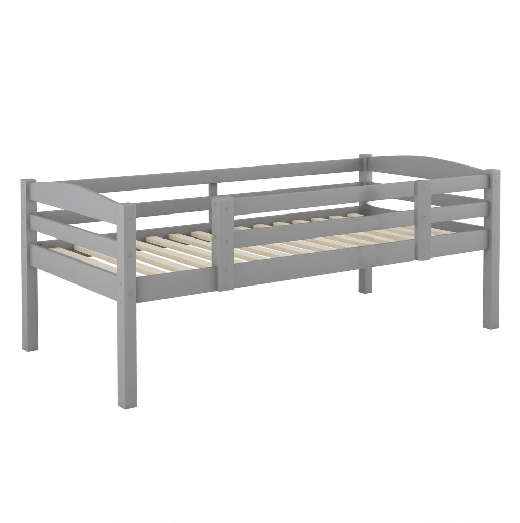 Letto a castello a tre posti 90x200 cm con due scale in legno grigio