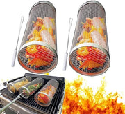 Impastatrice a rulli in acciaio inossidabile - set da 2 impastatrici a rulli - con forchette - accessori per barbecue da campeggio - indispensabile