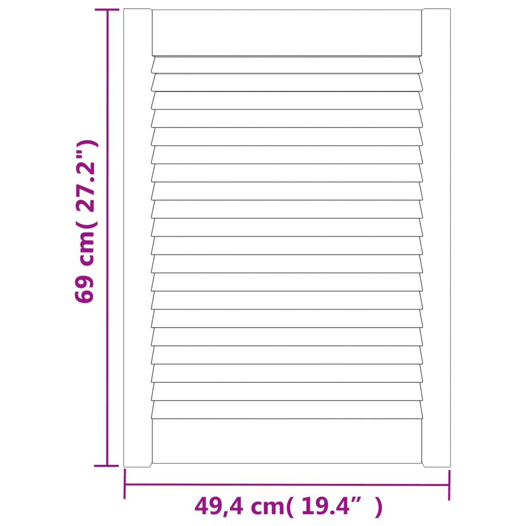 Ante con Design a Lamelle 2 pz 69x49,4 cm in Legno di Pino 151128