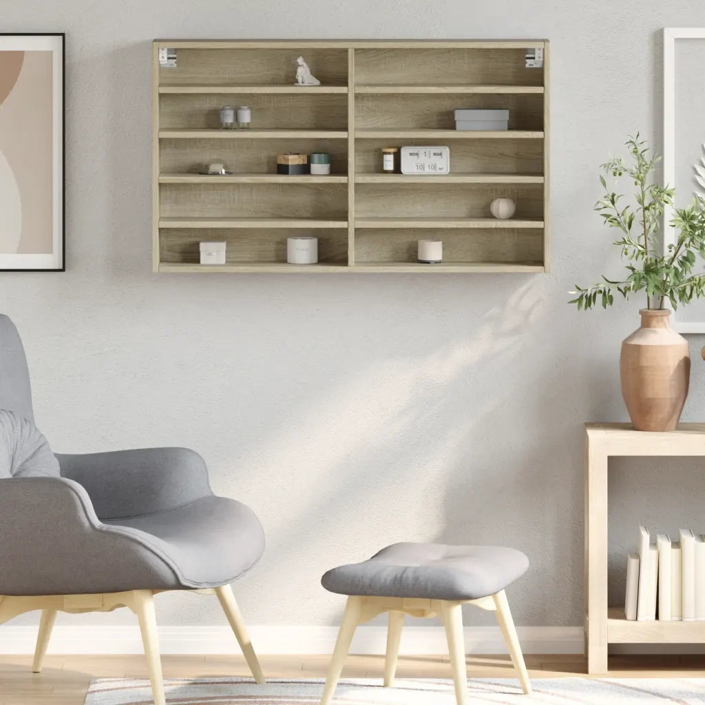 Armadietto Vetrina Rovere Sonoma 100x15x58 cm Legno Multistrato 847928