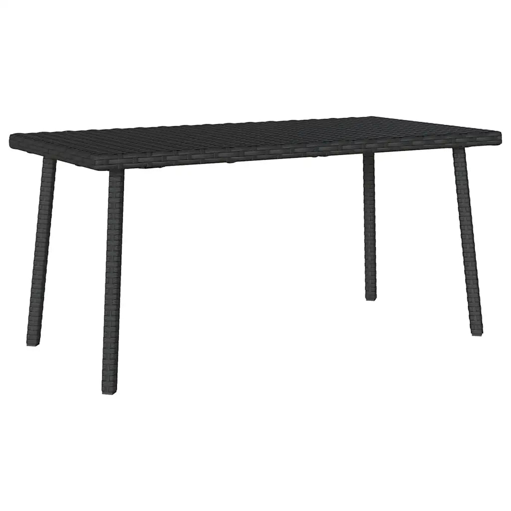 Tavolino da Giardino | Tavolino da esterno Rettangolare Nero 80x40x37 cm Polyrattan