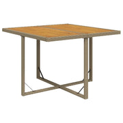 Tavolo da Giardino | Tavolino da esterno Beige 109x107x74 cm in Polyrattan e Acacia