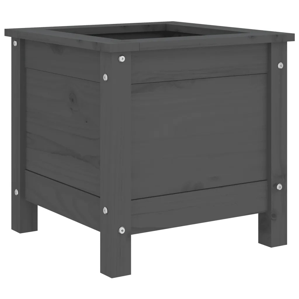 Fioriera da Giardino Grigia 40x40x39 cm Legno Massello di Pino 825249