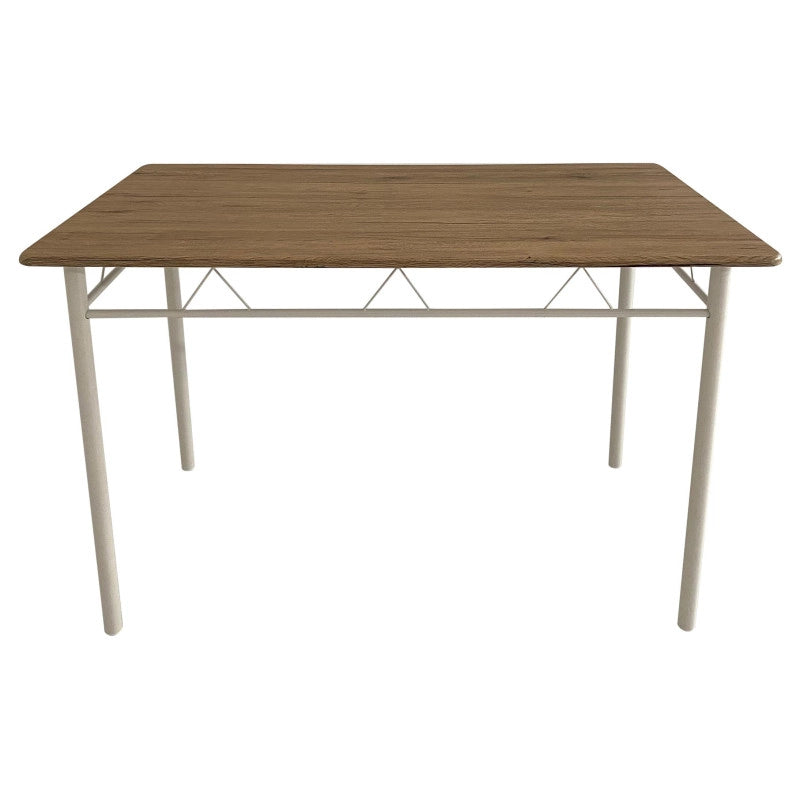 Tavolo Cecilia In Mdf Naturale E Metallo Bianco Dimensione 120x70x74cm
