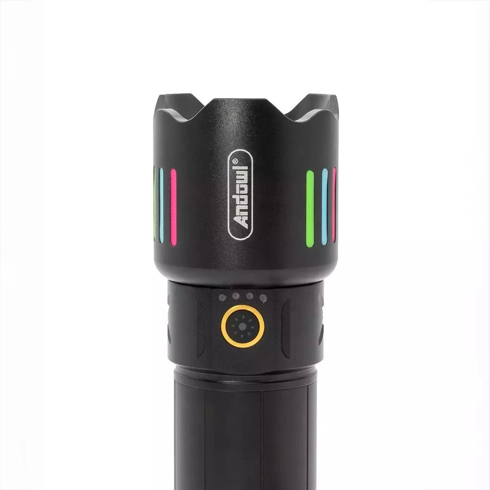 Trade Shop - Torcia Elettrica Alta Potenza Batteria Ricaricabile Led Portatile Indicatore Carica Q-st80 -