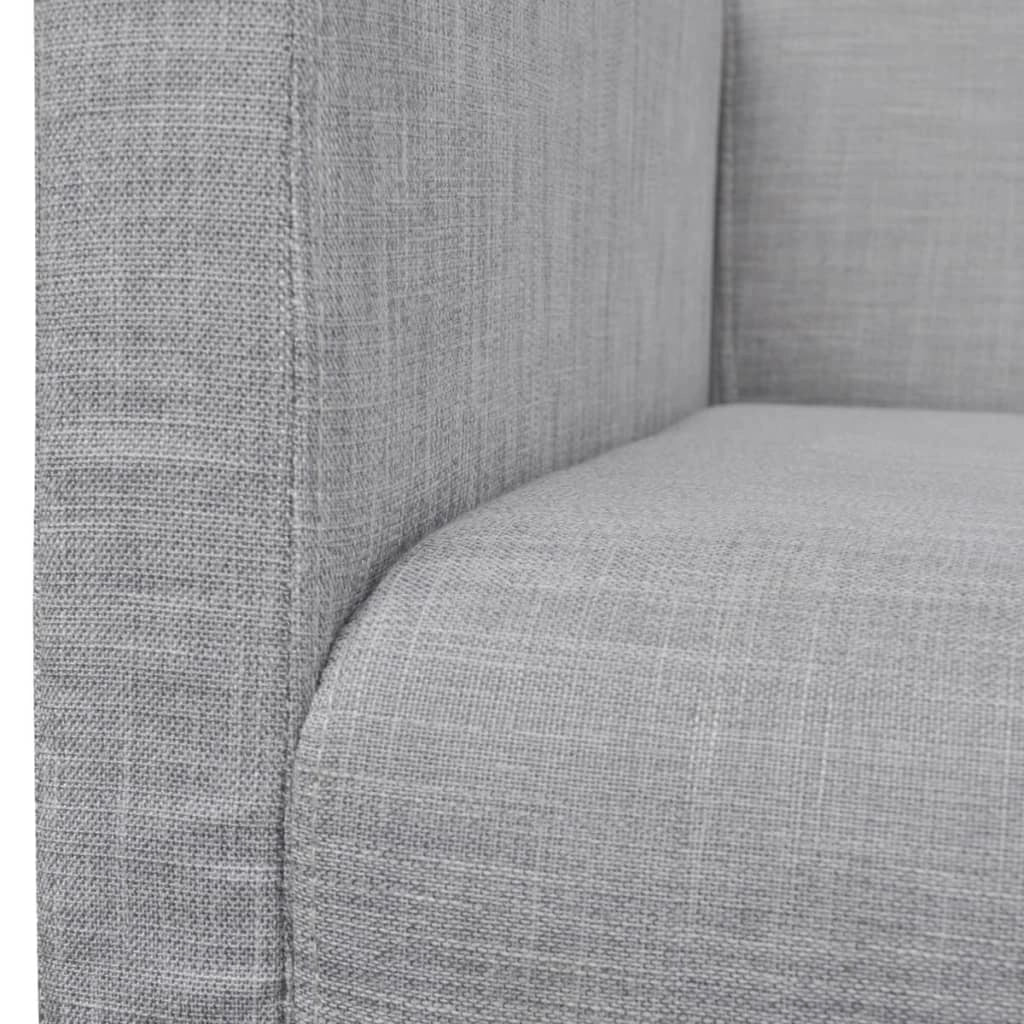 Divano con cuscino imbottito 140 x 65 x 85 cm tessuto rubberwood grigio chiaro 02_0020274