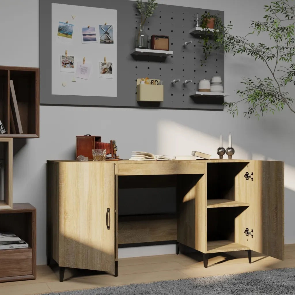 Scrivania Rovere Sonoma 140x50x75 cm in Legno Multistrato 812774
