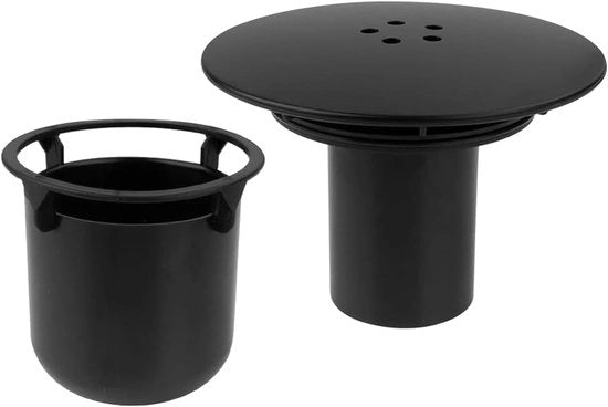 Hose di scarico doccia - Protezione scarico doccia - Regolazione flusso acqua doccia - Disegno top rimovibile - 90 mm di diametro - Nero