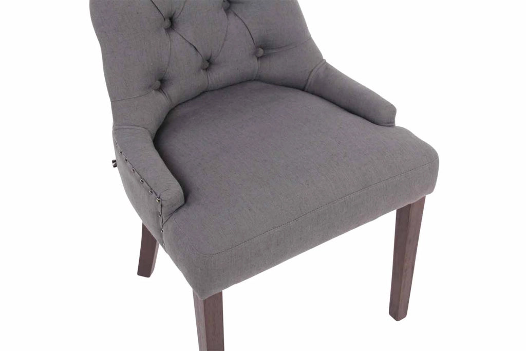 Poltrona da pranzo Aberdeen in tessuto grigio scuro,antico