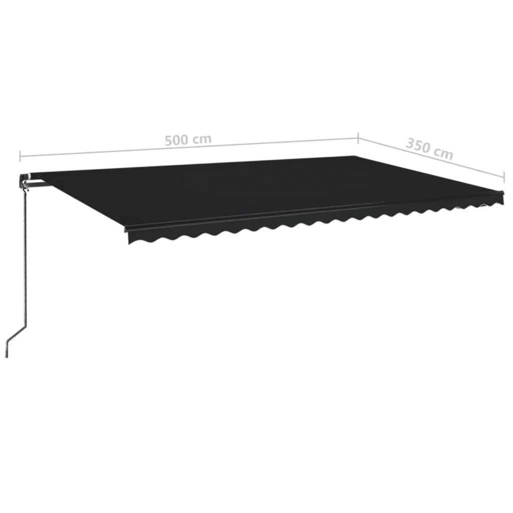Tenda da Sole Retrattile Manuale 500x350 cm Antracite 3069219