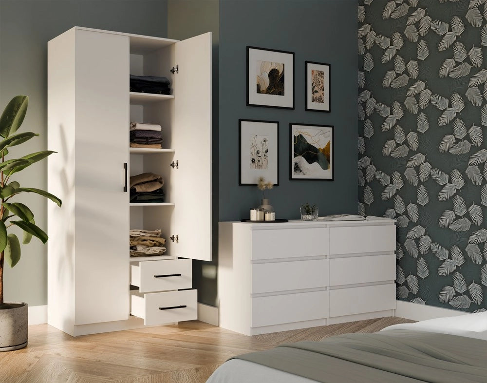 Armadio ROMANA 80 con specchio bianco guardaroba